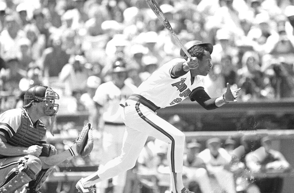 1985: Rod Carew of the California Angels gets his 3,000th hit